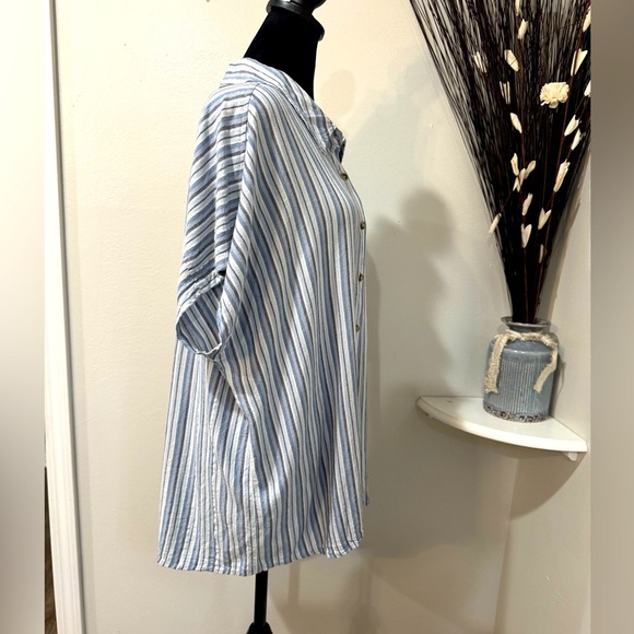 Magellan Outdoors Relaxed Shirt Blue Striped Button Down size XXL - Picture 7 of 12